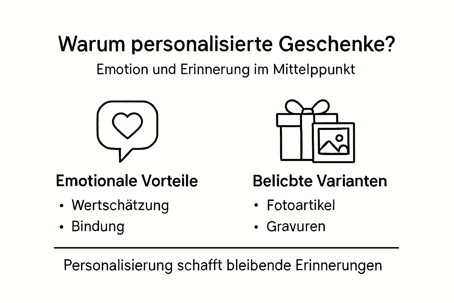 Infografik: Die wichtigsten Vorteile personalisierter Geschenke auf einen Blick