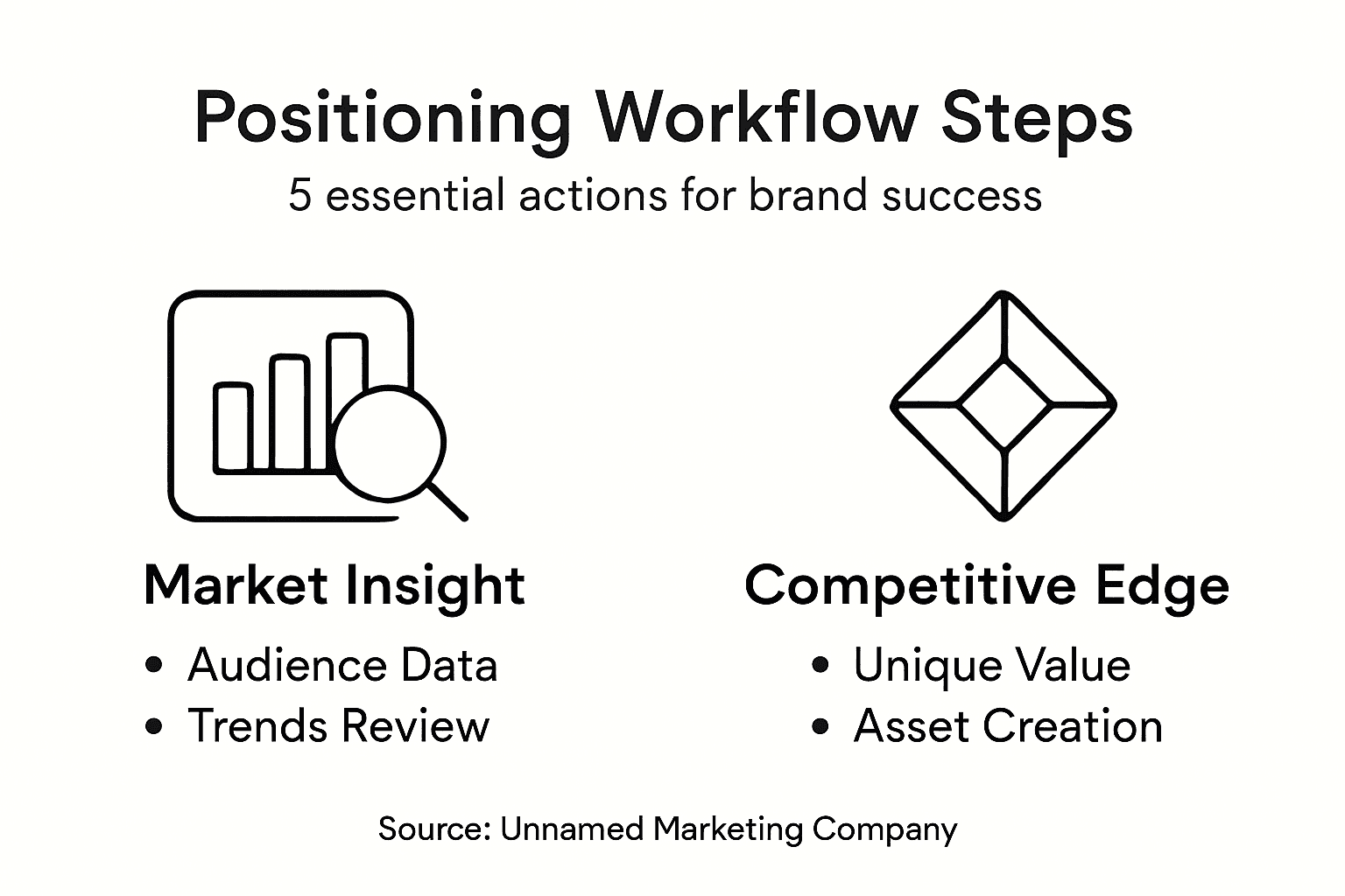 Infographic showing branding workflow steps