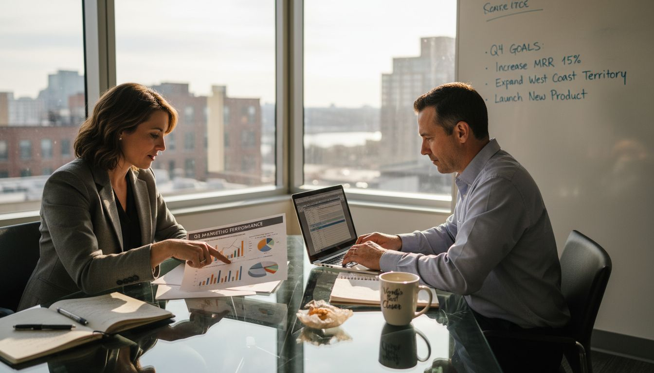 Marketing and sales team meeting in office