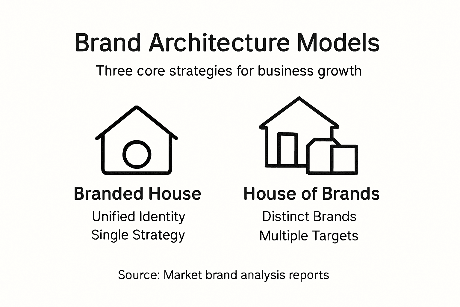 Infographic comparing brand architecture models