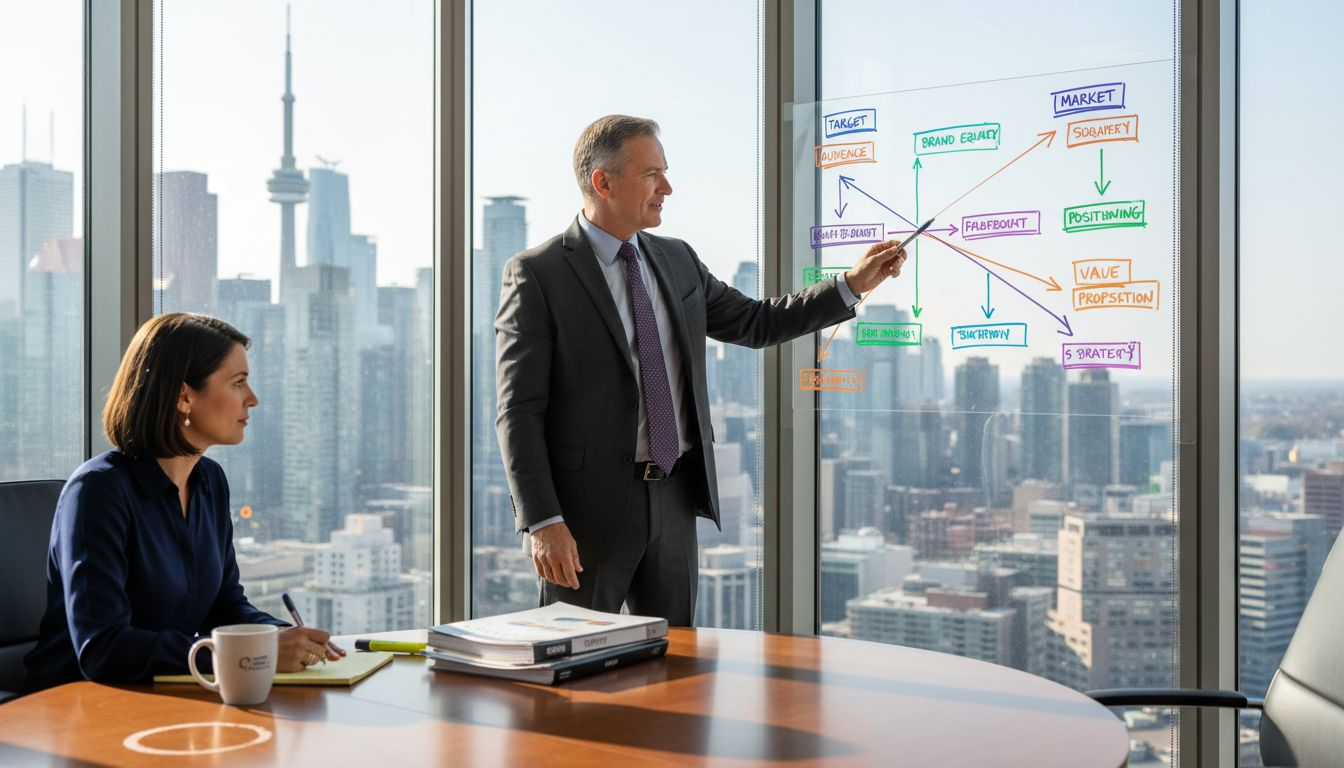 Consultant presents branding strategy in city office