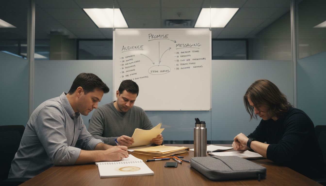 Team meeting on brand alignment