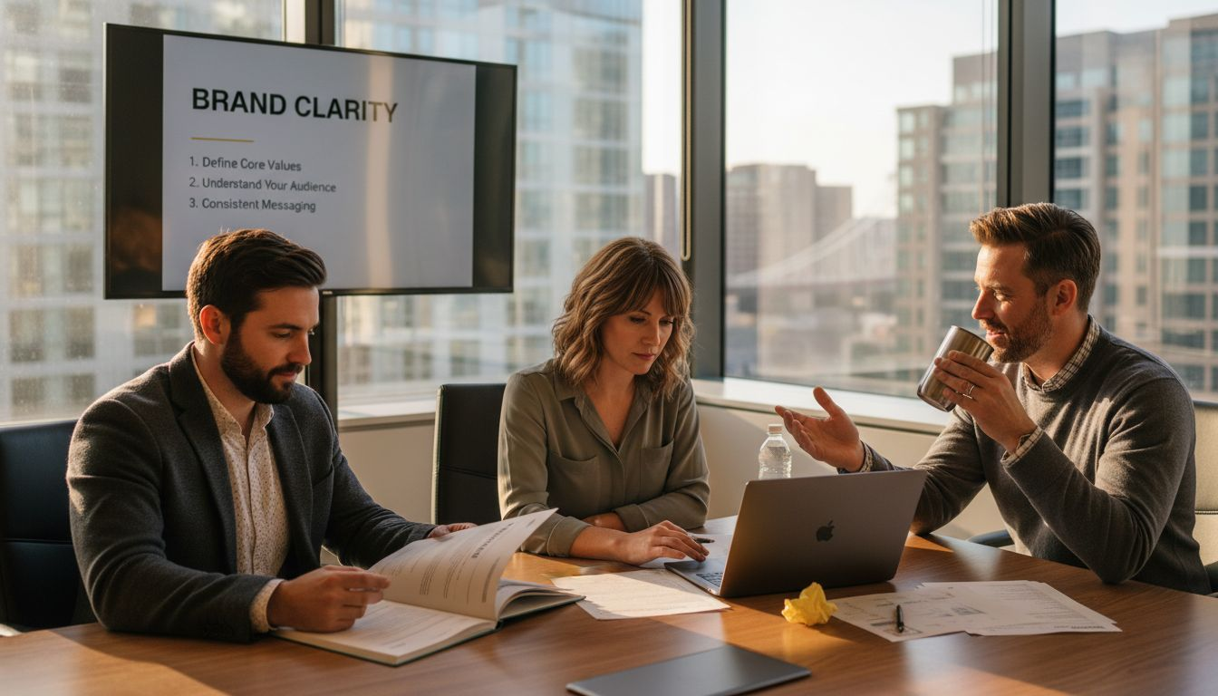 Brand team discussing clarity strategy