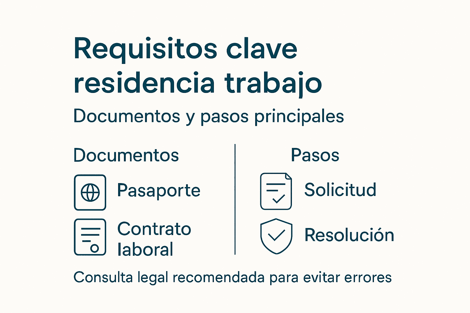 Guía visual sobre los requisitos para obtener la residencia por trabajo en España