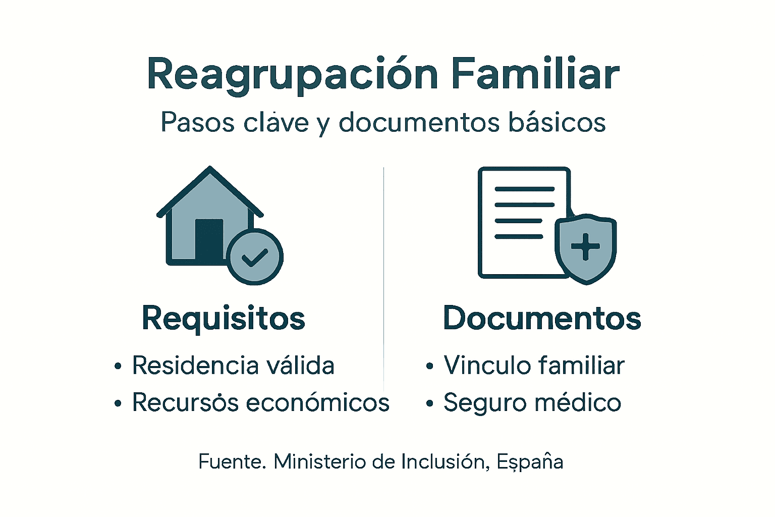 Infografía: Pasos para solicitar la reagrupación familiar