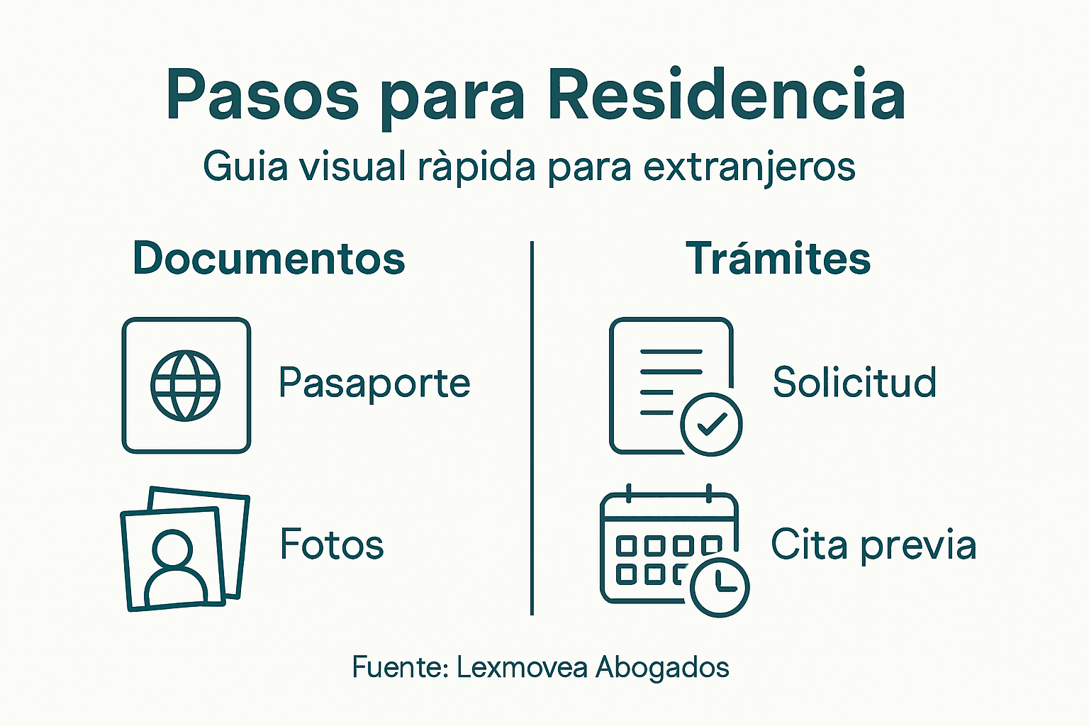 Infografía: pasos imprescindibles para conseguir la residencia en España