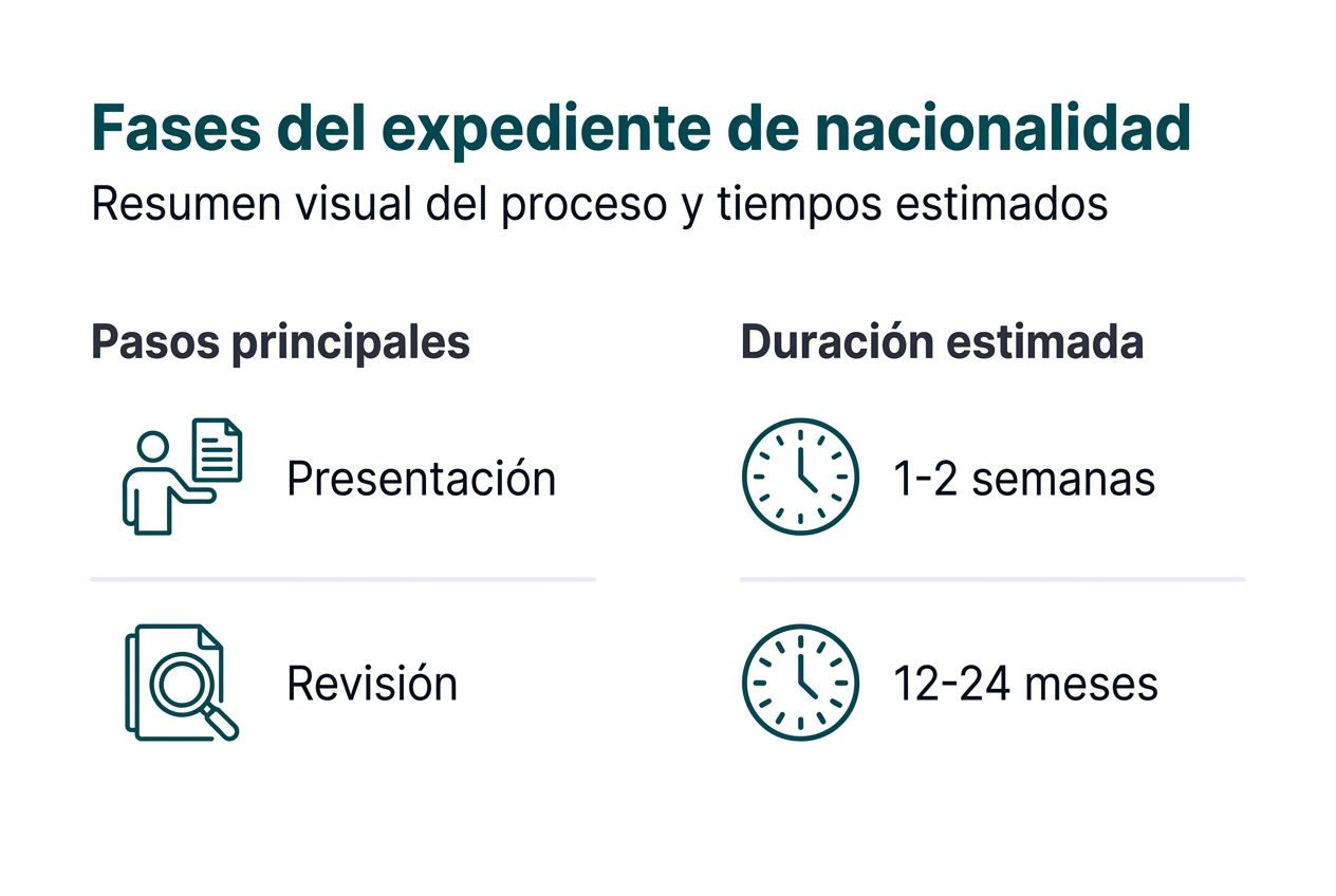 Resumen gráfico de las etapas y plazos del expediente