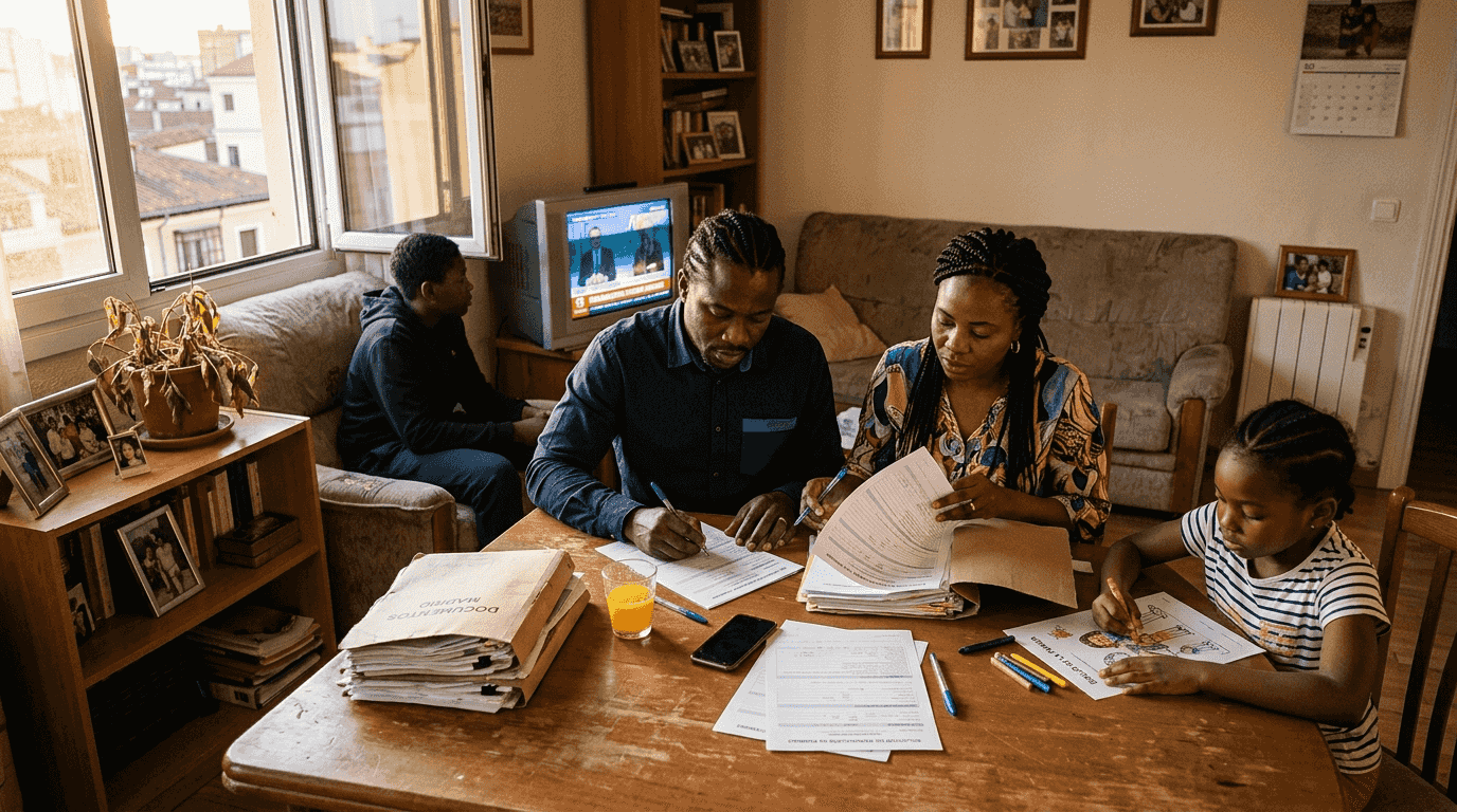 Familia inmigrante plenamente adaptada a la vida en España