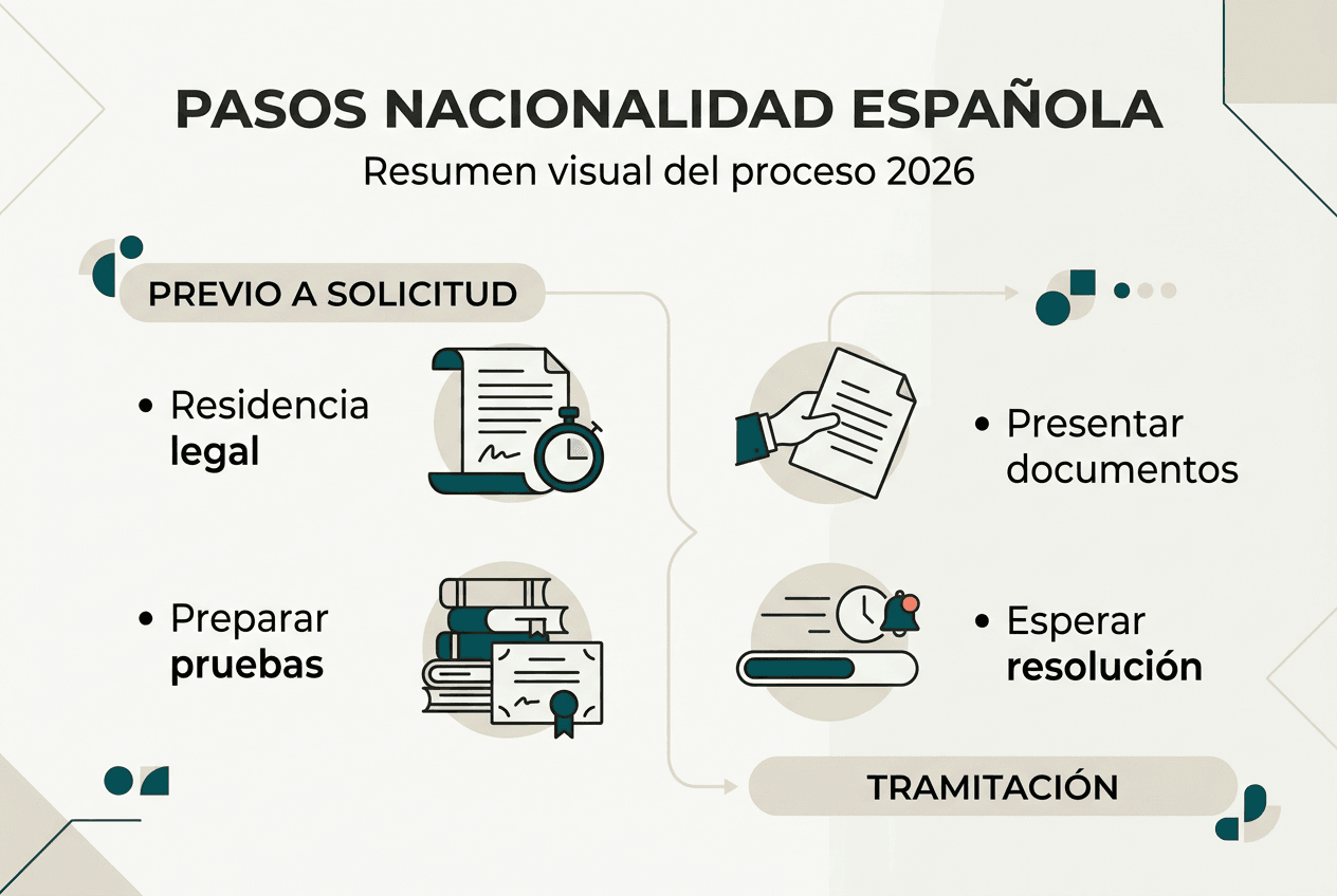 Guía visual del proceso para obtener la nacionalidad española en 2026