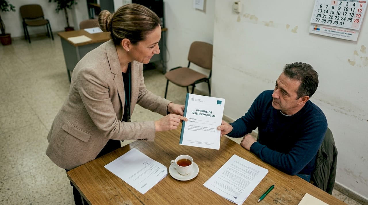 La trabajadora social presenta el informe solicitado.