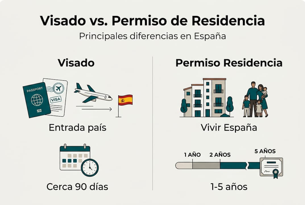 Infografía: ¿En qué se diferencia un visado de un permiso de residencia en España?