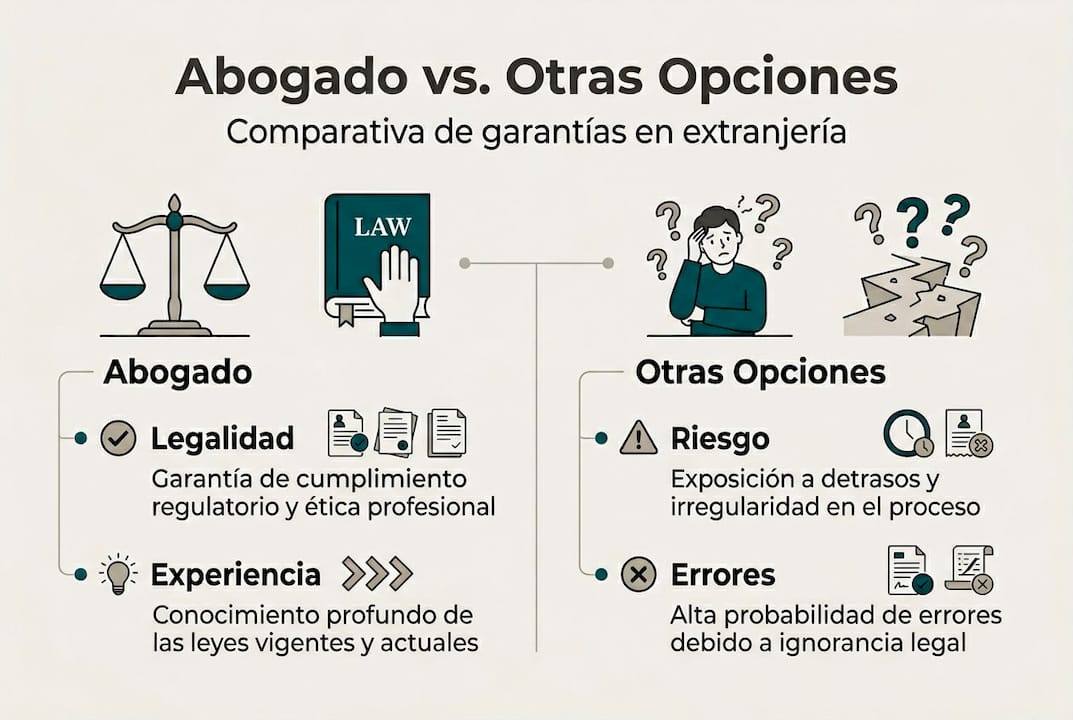 Infografía: ¿Qué conviene más, contratar un abogado o elegir otras alternativas migratorias?