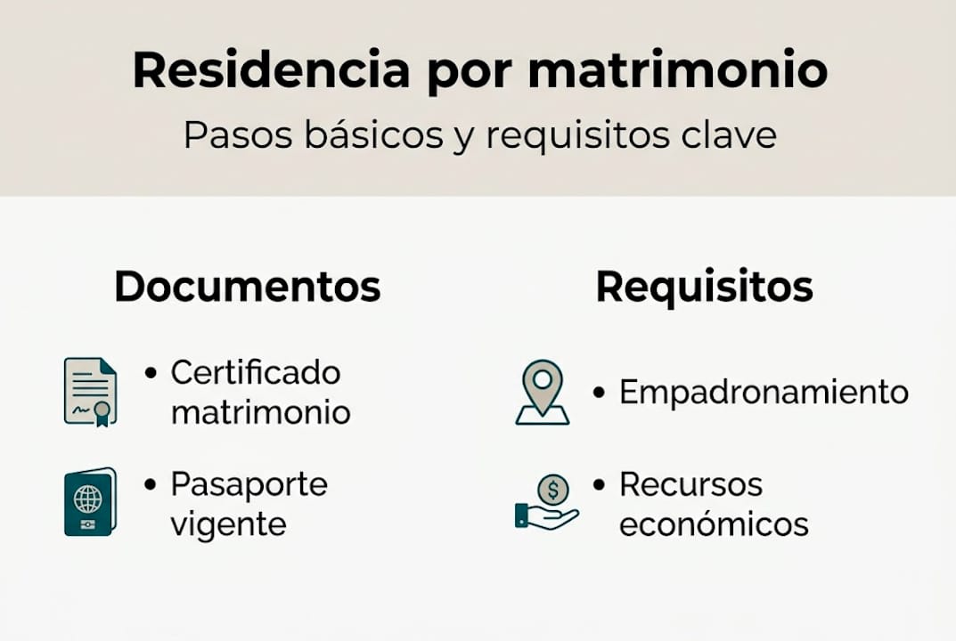 Guía visual sobre cómo obtener la residencia en España por matrimonio