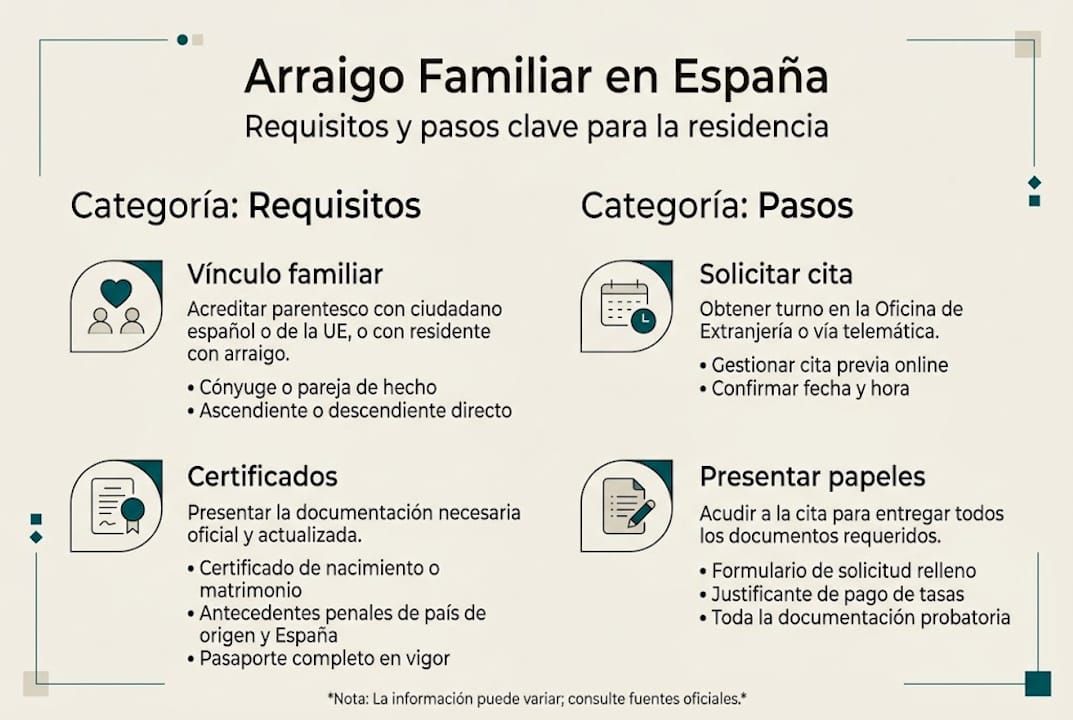 Guía visual: todo lo que necesitas saber sobre los requisitos y el proceso para obtener el arraigo familiar
