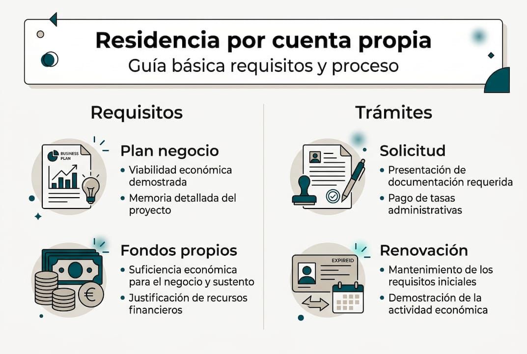 Infografía sobre cómo obtener la residencia legal como trabajador autónomo