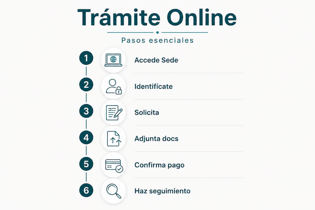 Guía visual con los pasos esenciales para realizar trámites de extranjería por Internet