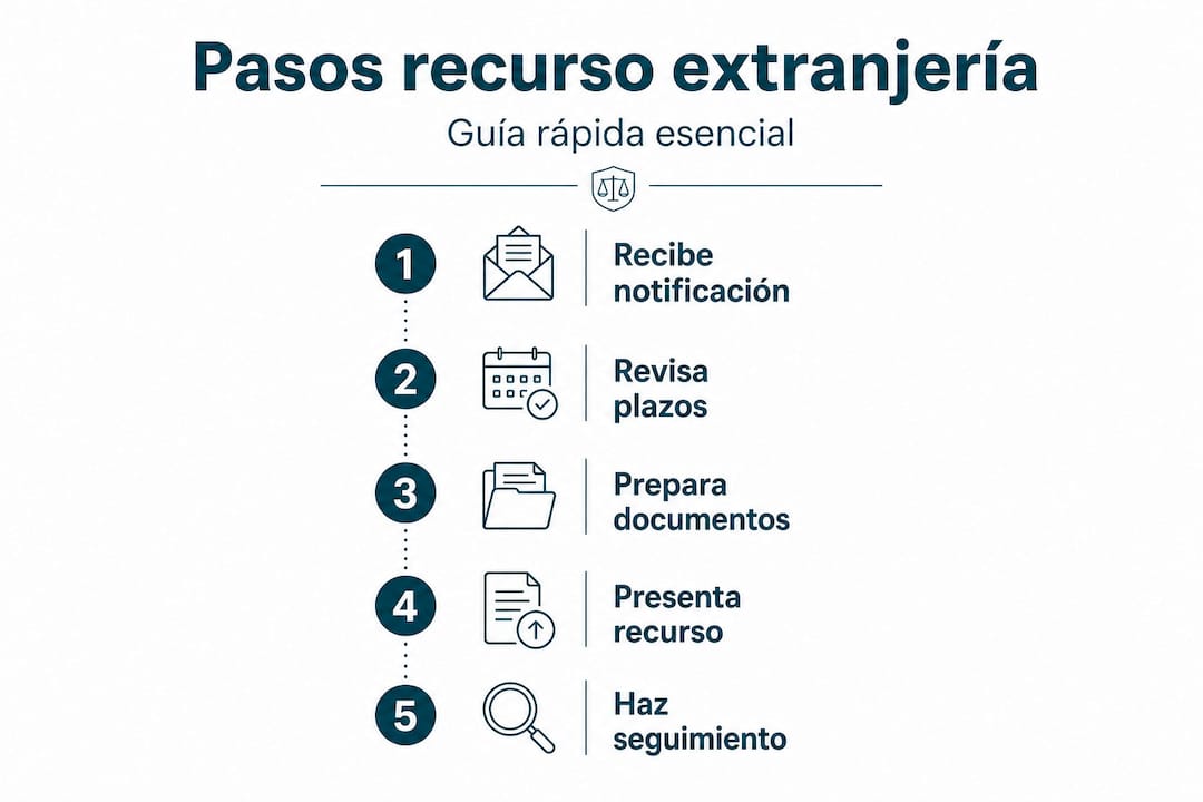 Infografía vertical: guía paso a paso para trámites de extranjería