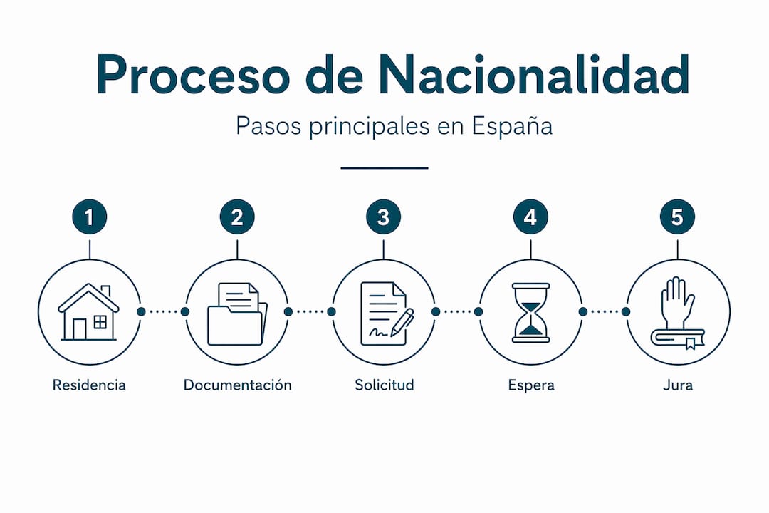 Infografía que explica, paso a paso, cómo obtener la nacionalidad