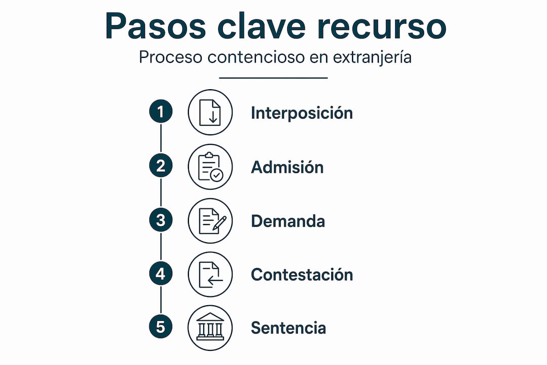 Guía visual: pasos para presentar un recurso contencioso en materia de extranjería