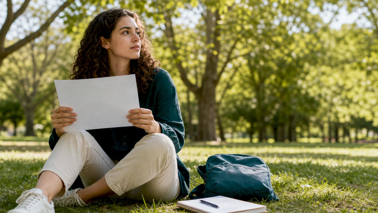 Mujer revisando su certificado de antecedentes penales