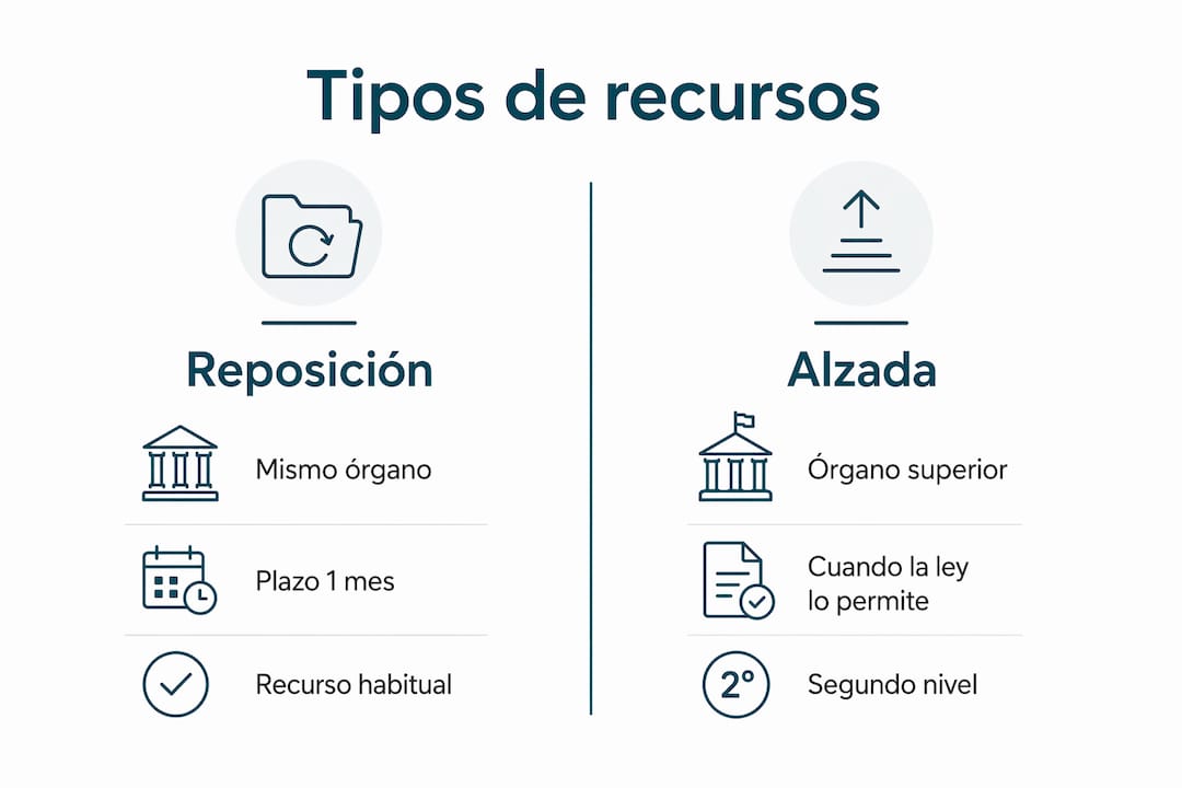 Infografía explicativa sobre las distintas vías de recurso en materia de extranjería