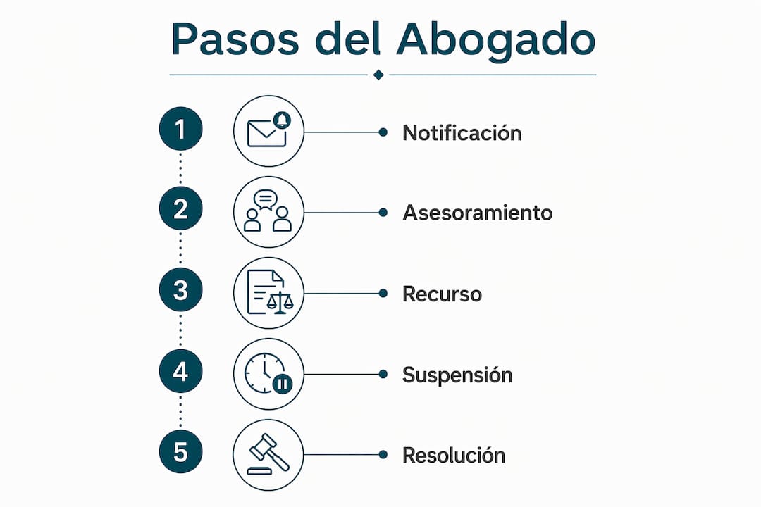 Guía visual sobre el papel del abogado durante un proceso de expulsión, explicada paso a paso