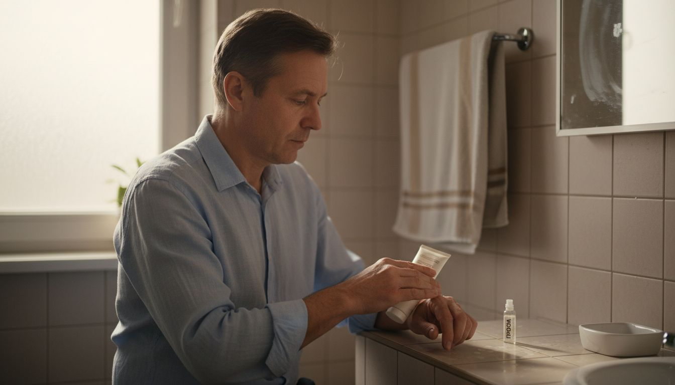 Un homme prépare son poignet avant d'appliquer le parfum.