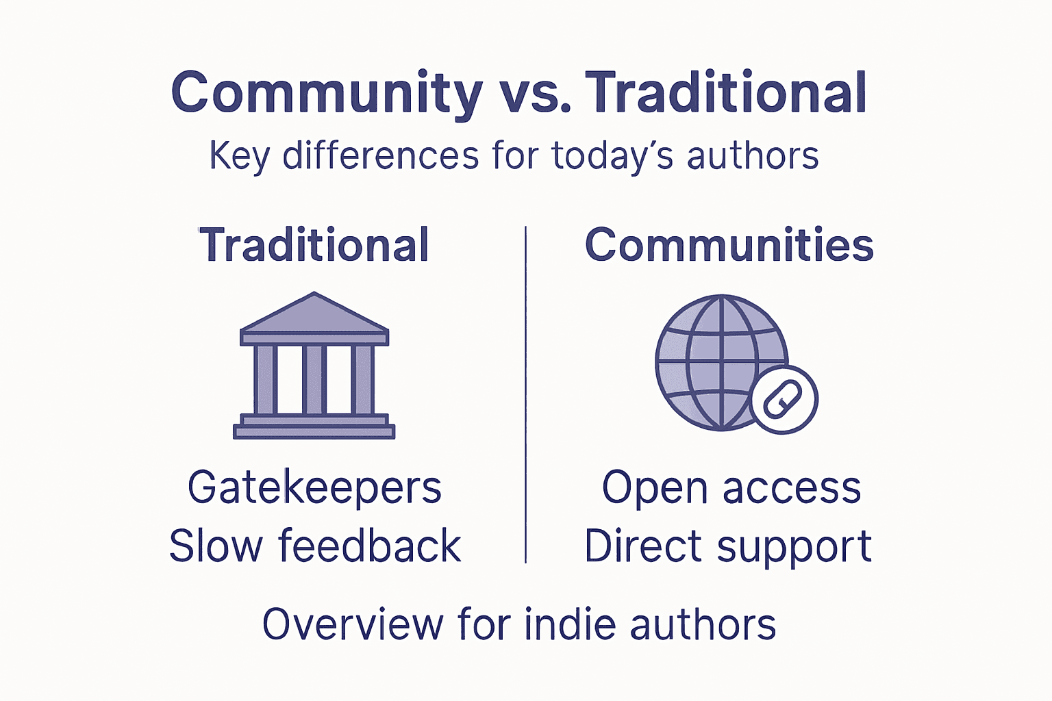 Infographic showing community versus traditional model