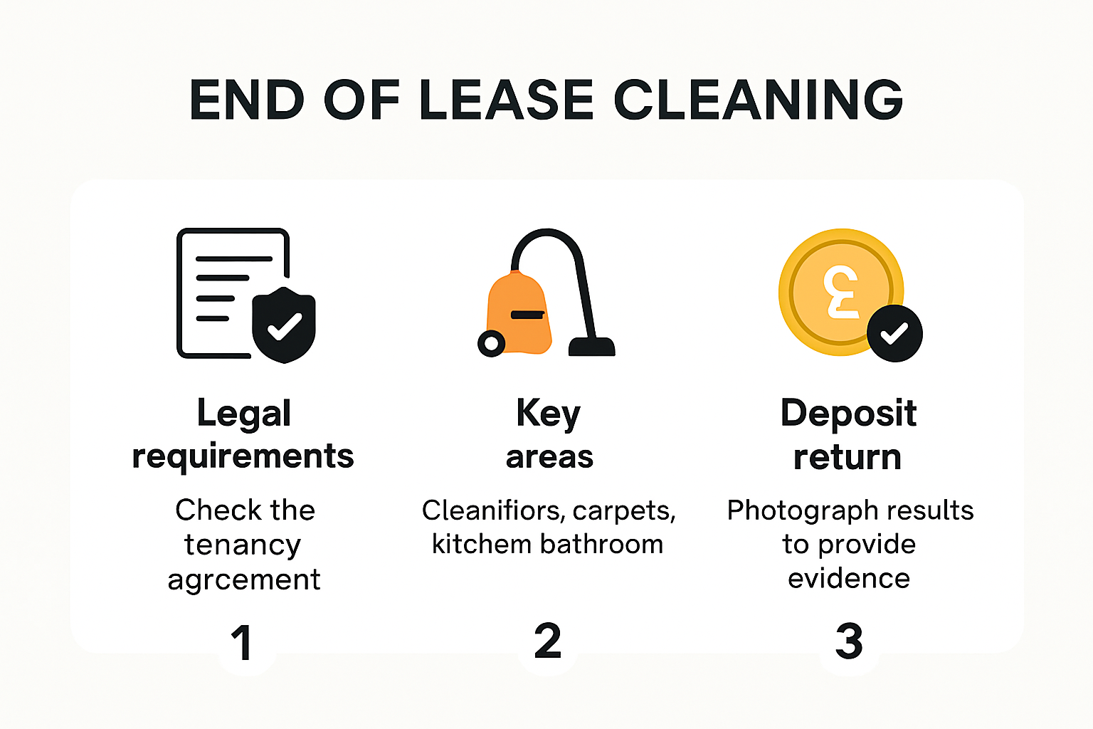 Infographic outlining end of lease cleaning essentials