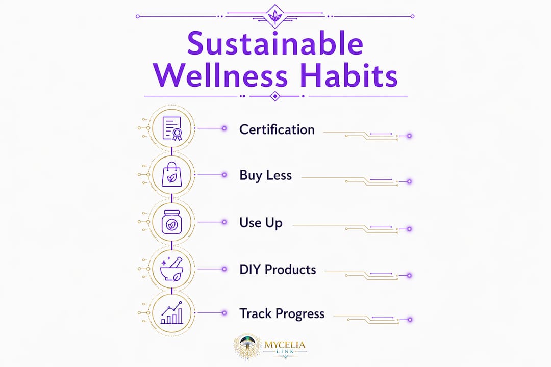 Infographic illustrating sustainable wellness habits steps