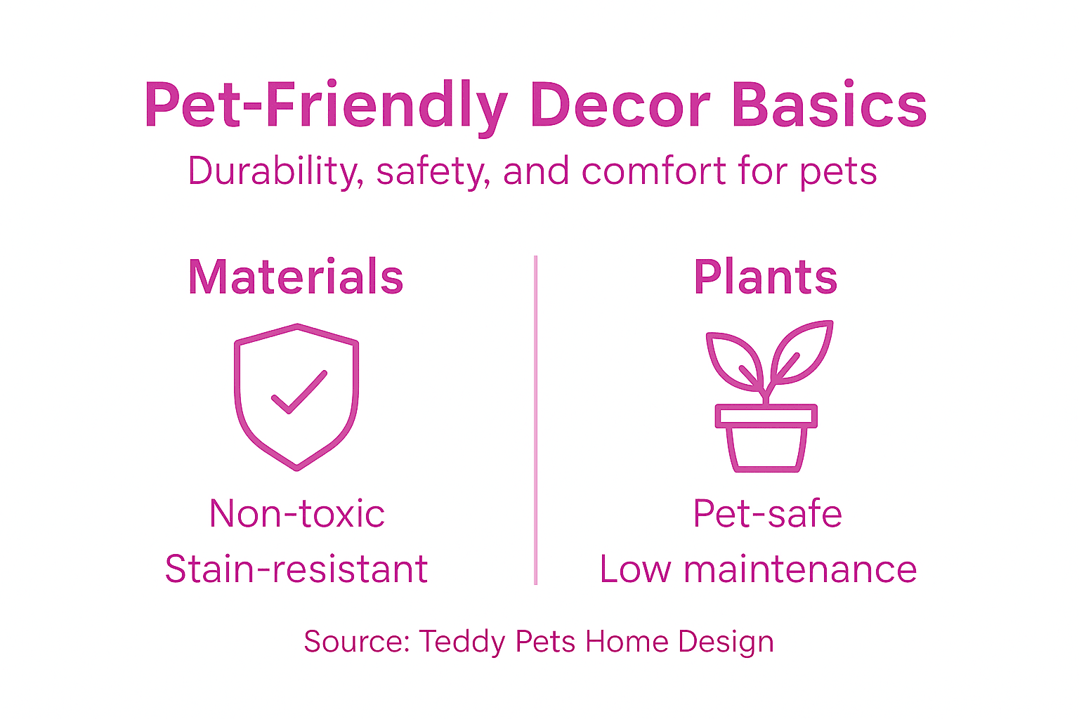 Infographic shows top pet-friendly decor basics