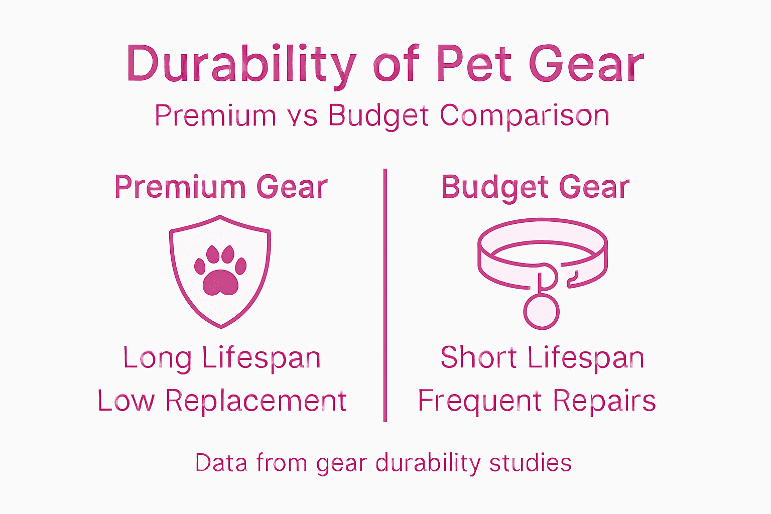Infographic comparing premium and budget pet gear durability