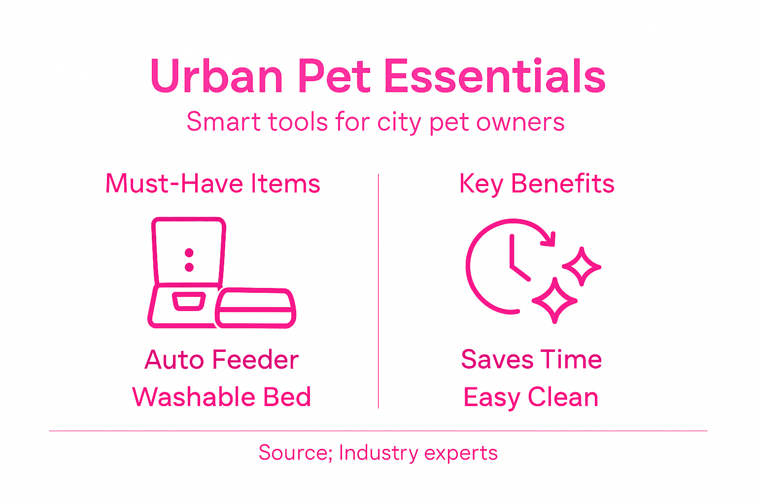 Infographic shows essentials and benefits for urban pet owners