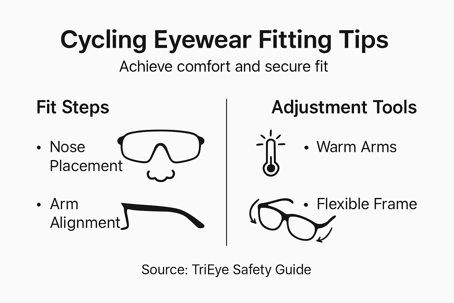 Infographic showing eyewear fit adjustment tips