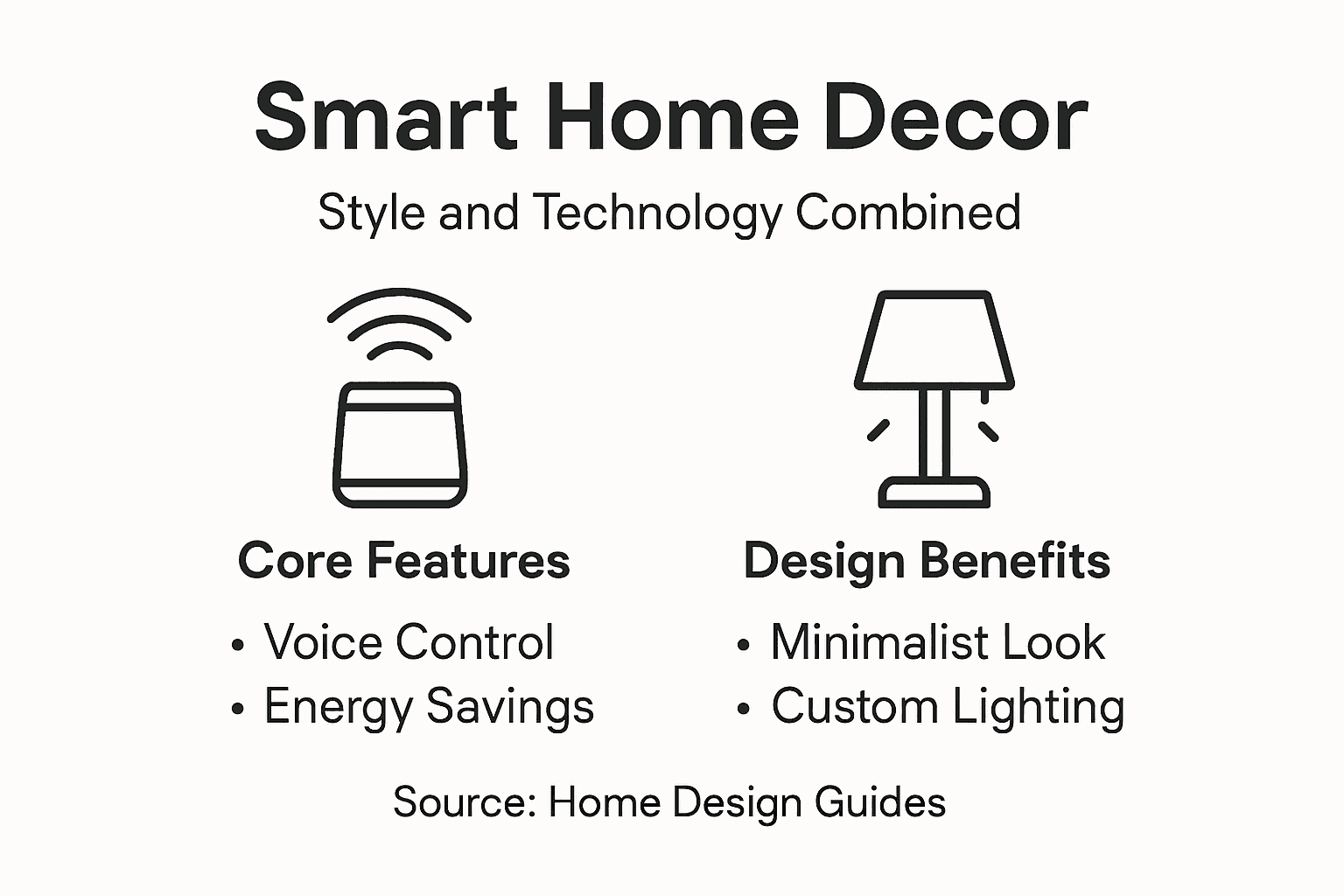 Infographic showing smart home decor features