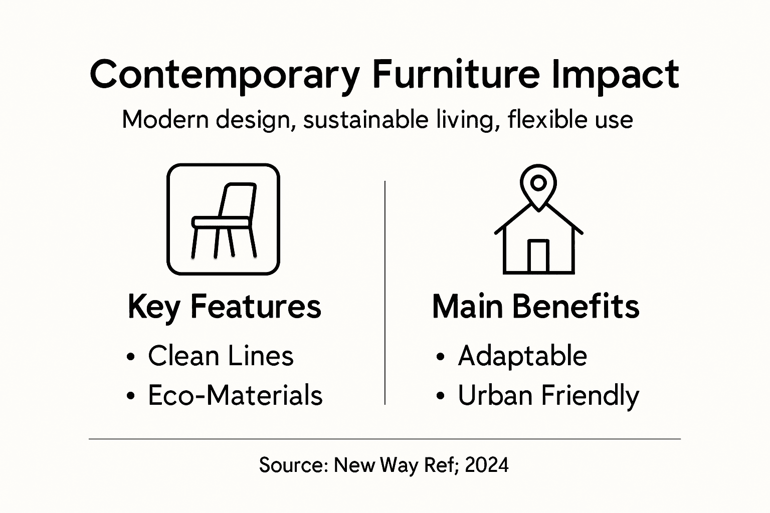 Infographic on contemporary furniture benefits and features