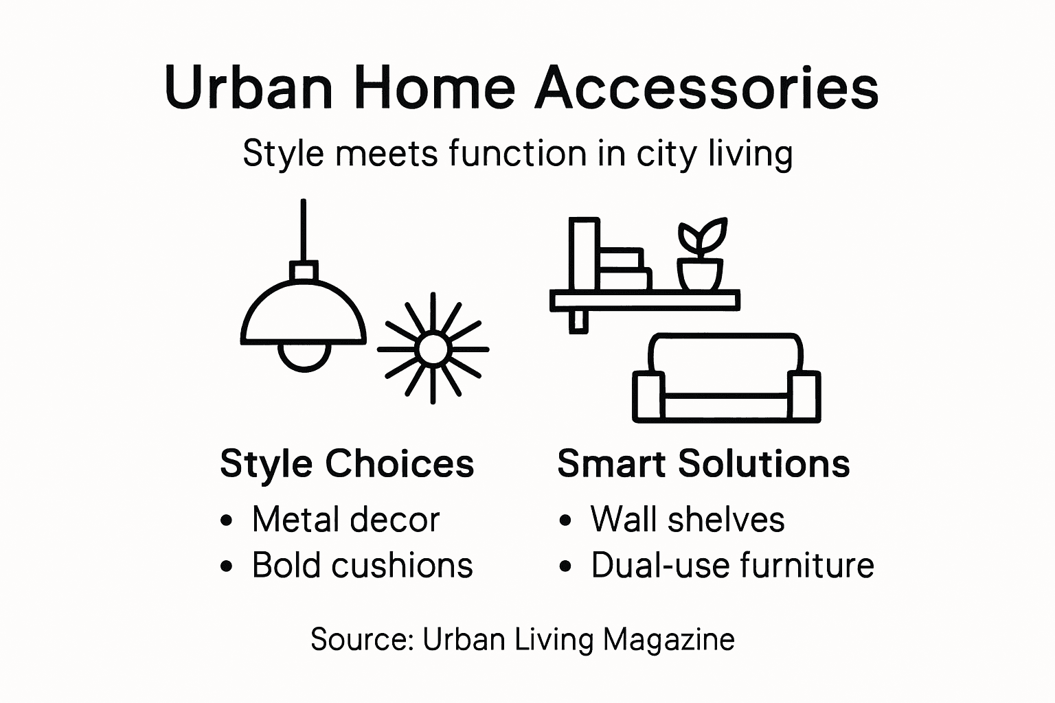 Infographic urban accessory style and function overview