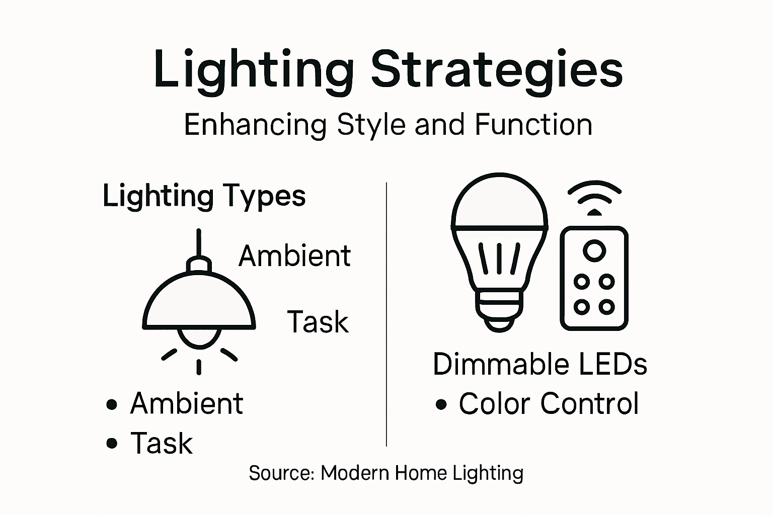 Infographic showing lighting strategies overview