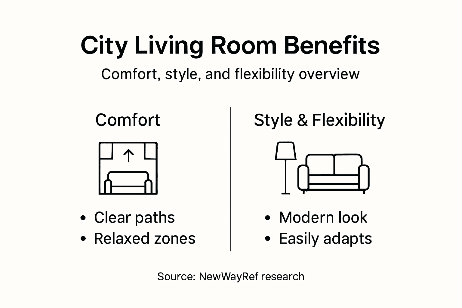 Infographic city living room comfort and style