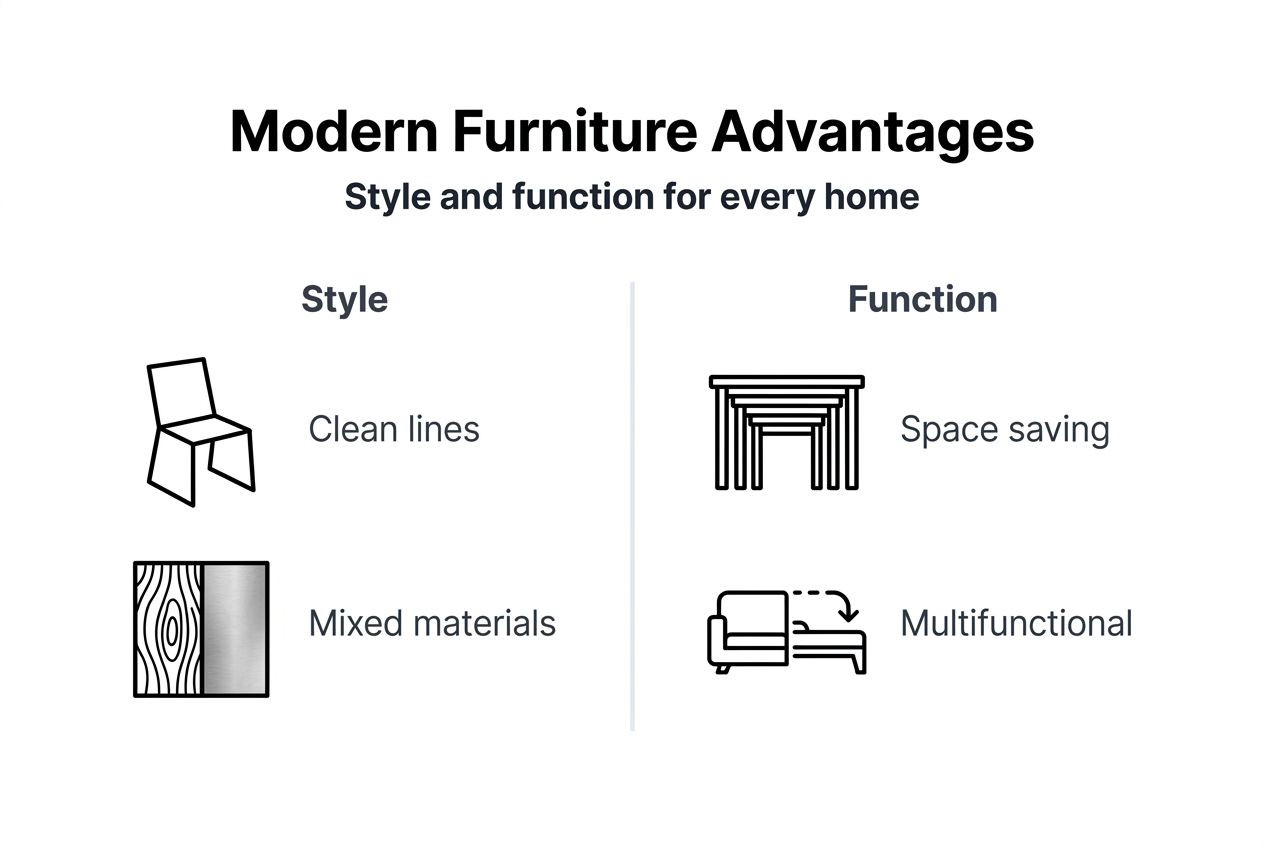 Infographic modern furniture style and function