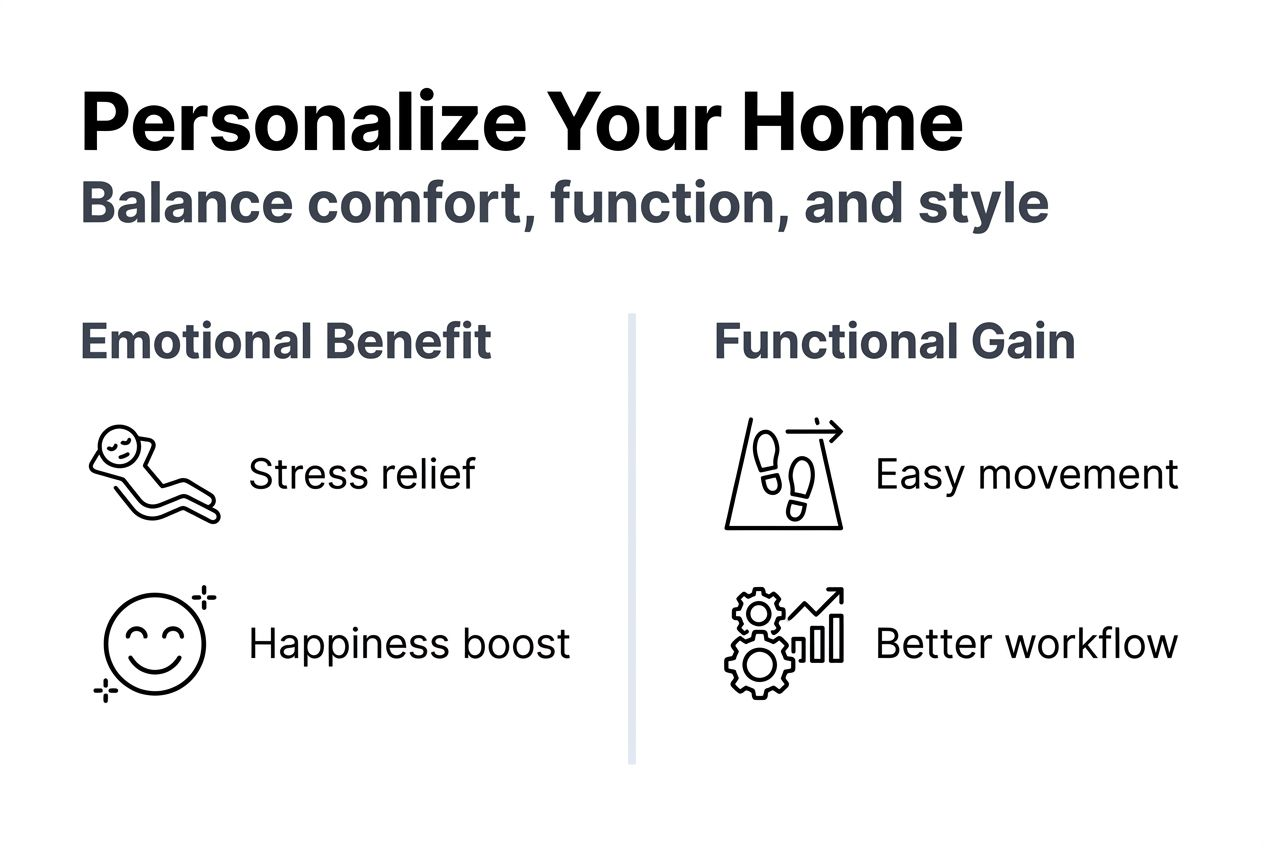 Infographic outlining comfort and function in home personalization
