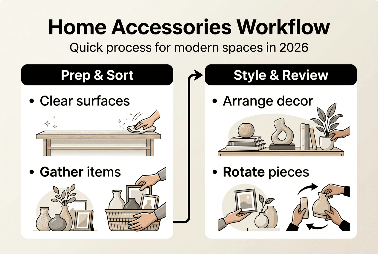 Infographic process for modern home accessories