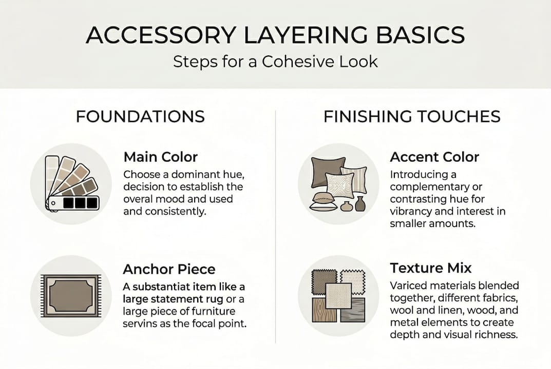 Infographic shows accessory layering steps