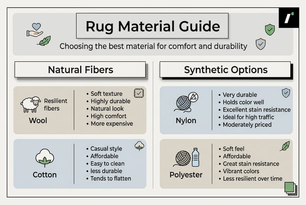 Infographic on rug material selection