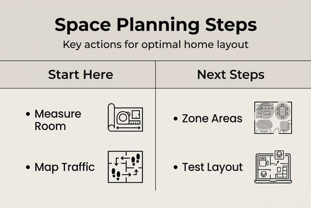 Infographic overview of space planning steps