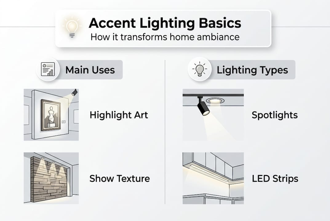 Infographic summarizing accent lighting basics