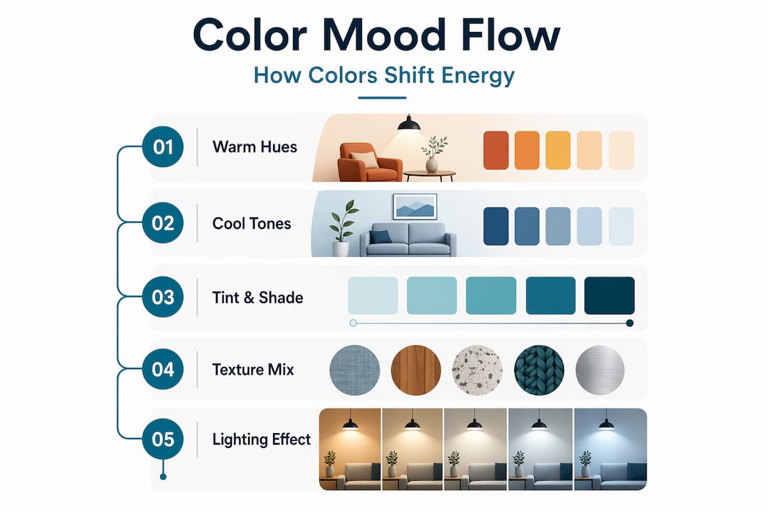 Five-step color mood guide for interiors