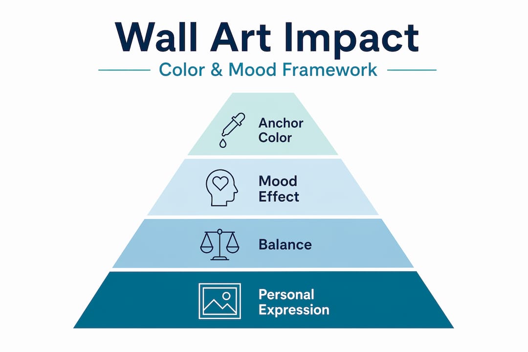Hierarchy infographic wall art color and mood
