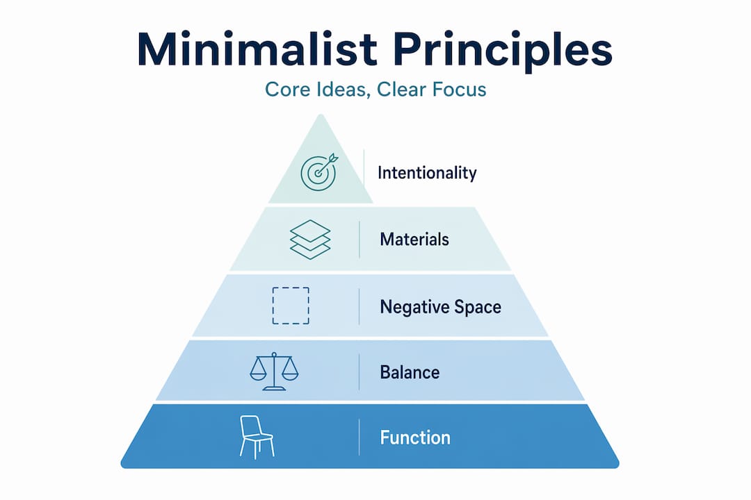 Infographic showing hierarchy of minimalist principles