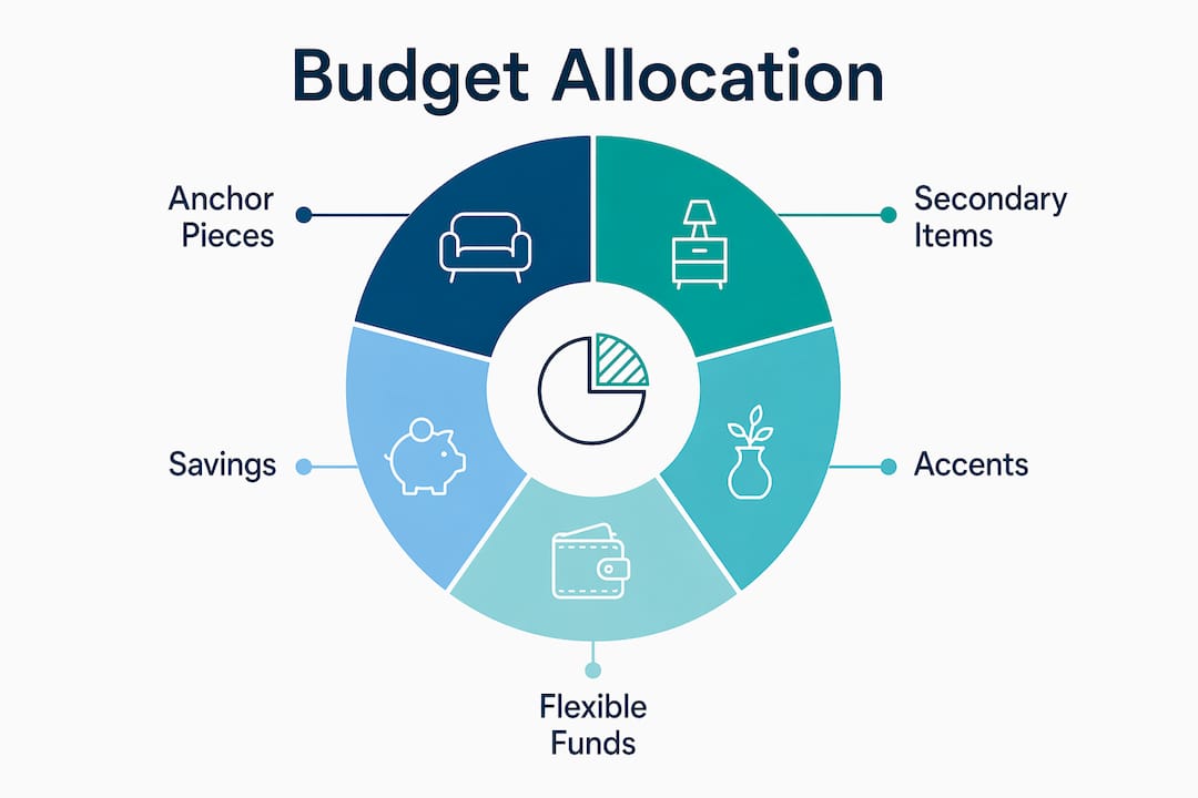 Infographic illustrating budget allocation for decorating